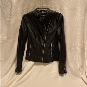 Express Black Faux Leather Jacket SZ XS